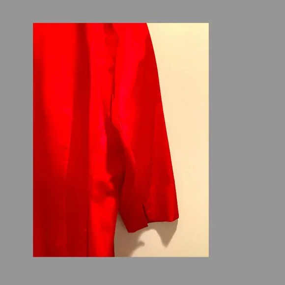 Coldwater Creek - Classic Red Wrap Dress, with side tie, 100%  silk, Size 14 - Picture 14 of 16